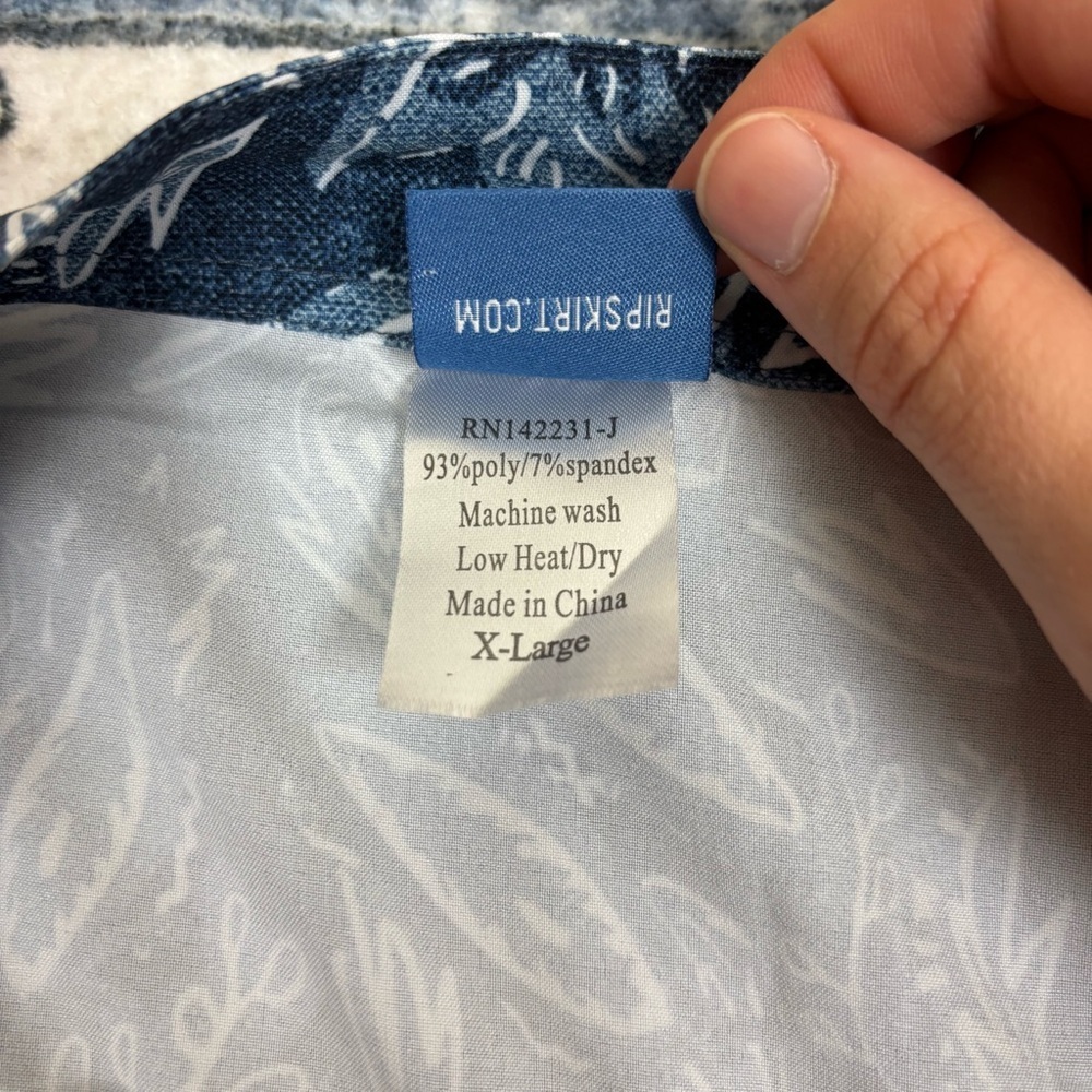 RipSkirt Hawaii Wrap Skirt Blue Flora Rustica Length 1 Women’s Size XL Cover Up - Picture 3 of 4